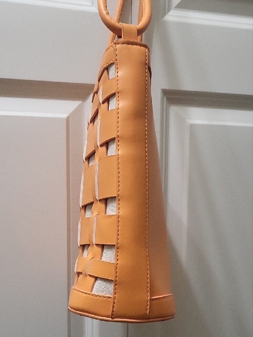 A New Day Orange Woven Faux Leather Crossbody Shoulder Bag - Picture 6 of 15